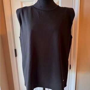 Nine West Black Muscle Top with faux gold chain accenting the back NWT